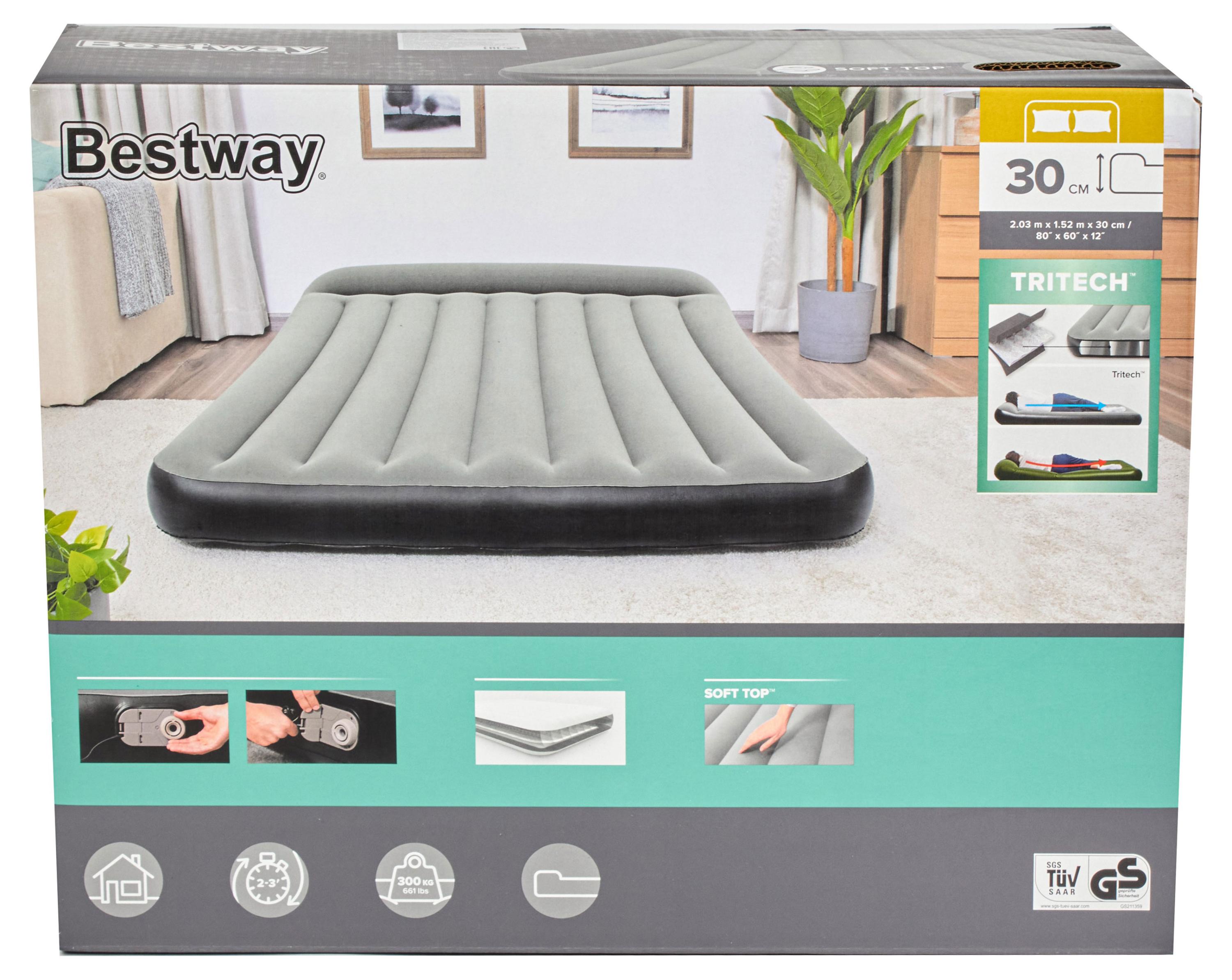 Матрас надувной BESTWAY Indoor Airbeds с подголовником, 203х152х30 см