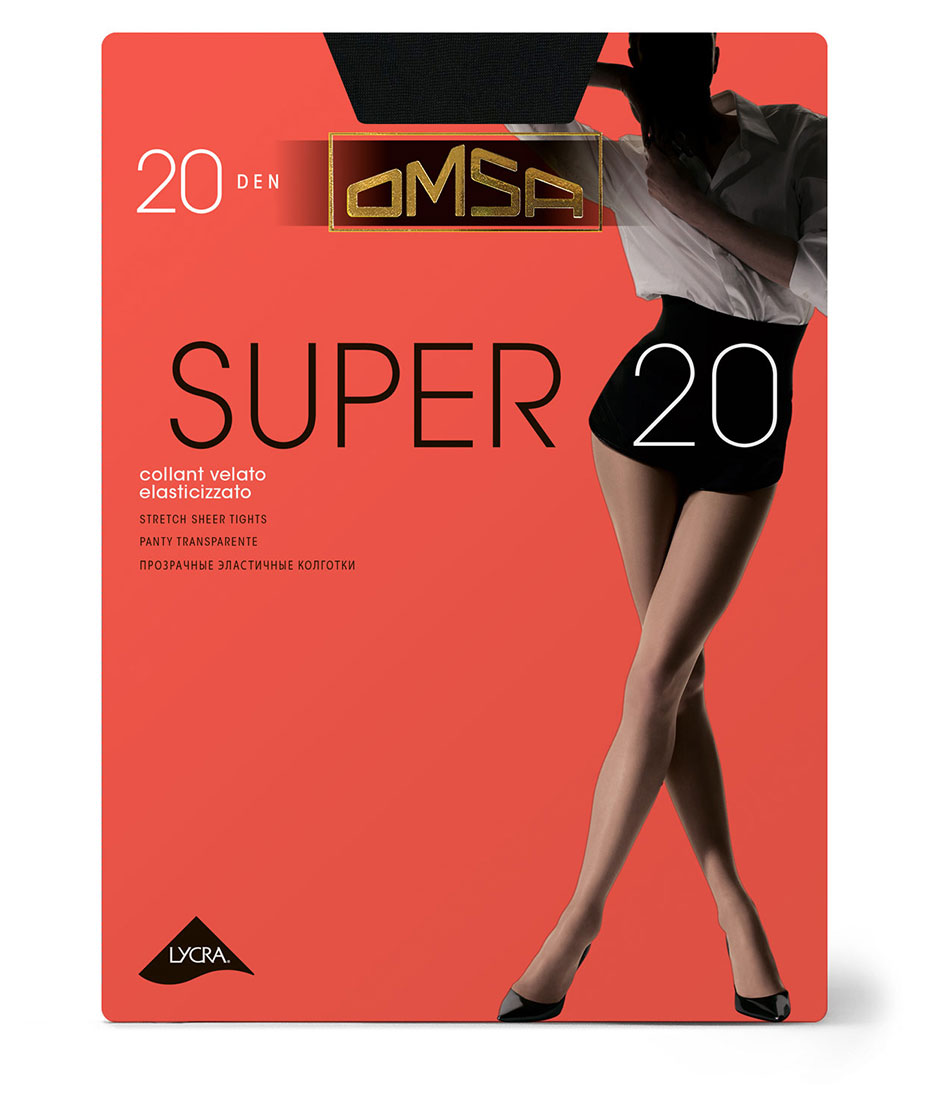 Колготки женские Omsa super 20 den nero, р. 2