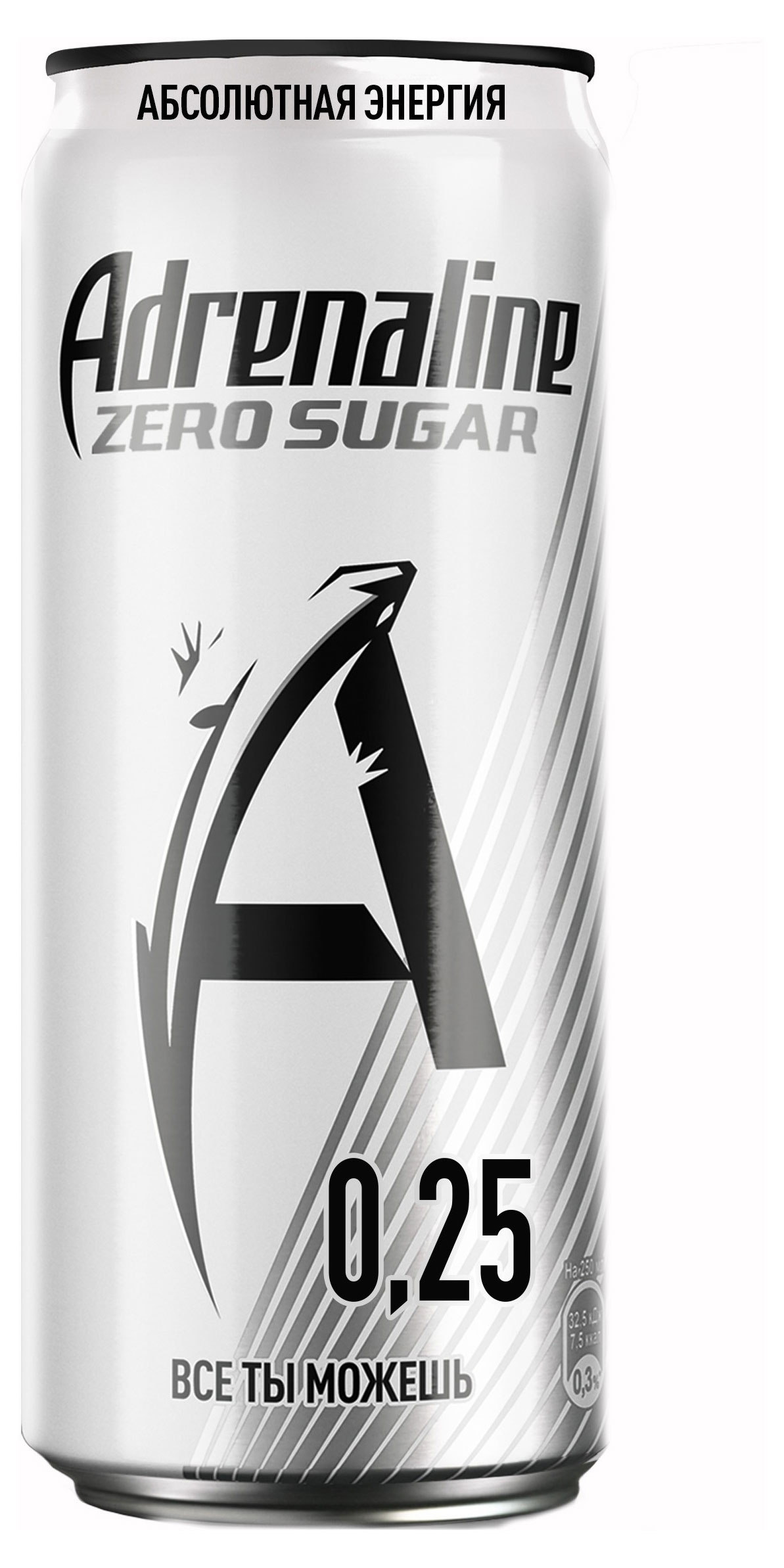 Adrenaline | Напиток энергетический Adrenaline Rush Silver Energy Zero Sugar, 250 мл