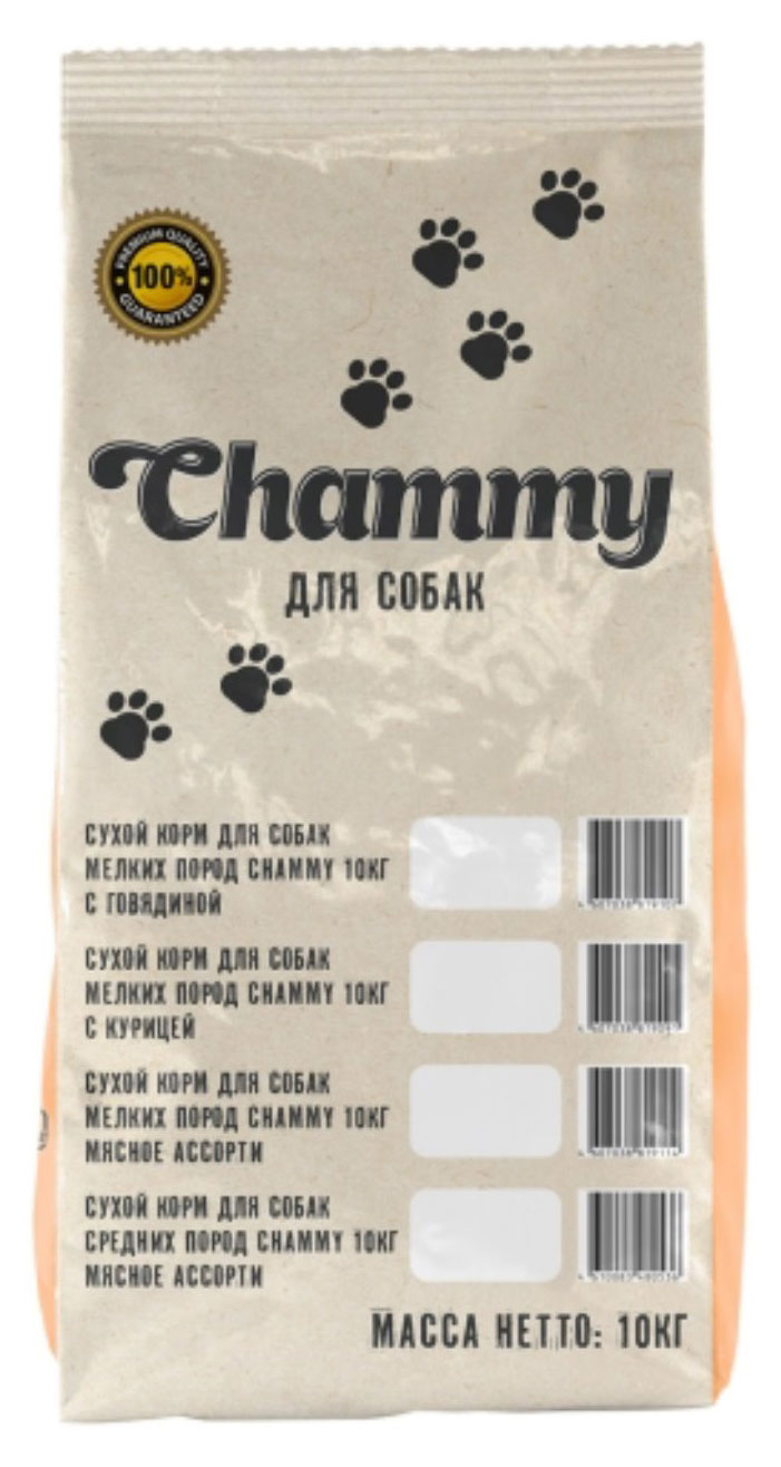 Chammy | Сухой корм для собак мелких пород Chammy мясное ассорти, 10 кг