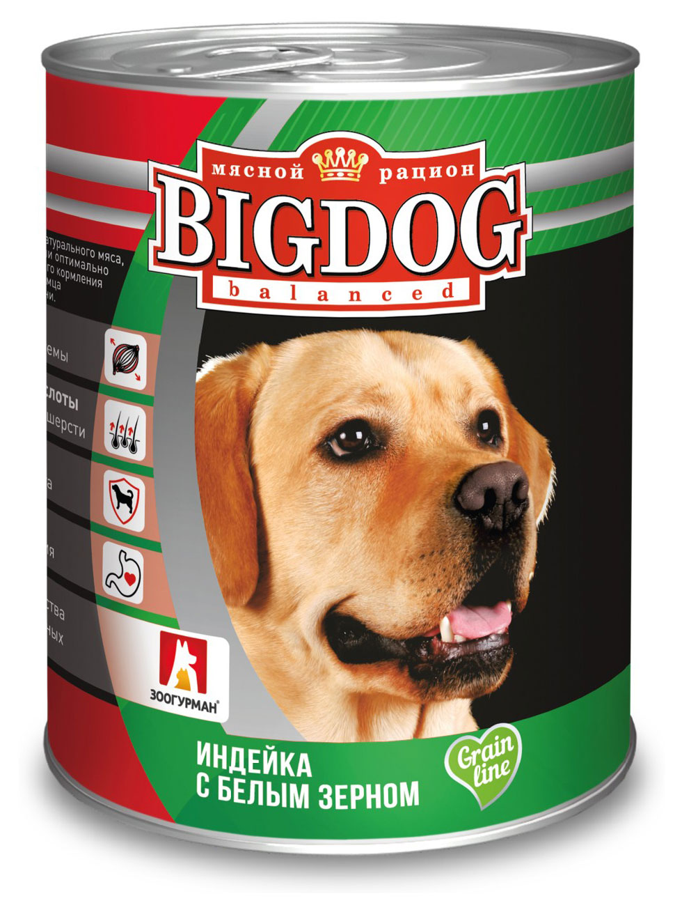 Влажный корм для собак «Зоогурман» Big Dog Индейка с белым зерном, 850 г