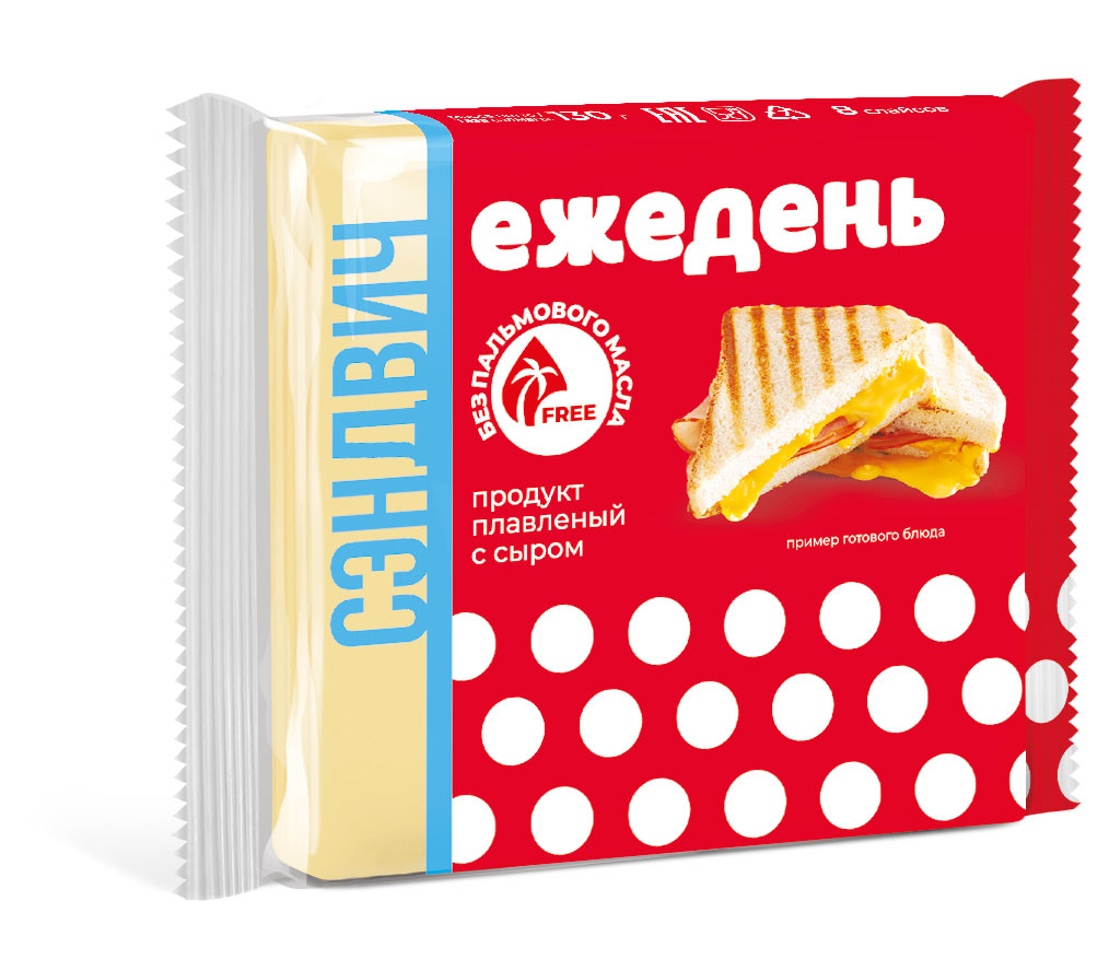 Сырный продукт «Ежедень» слайсы сэндвич ЗМЖ, 130 г