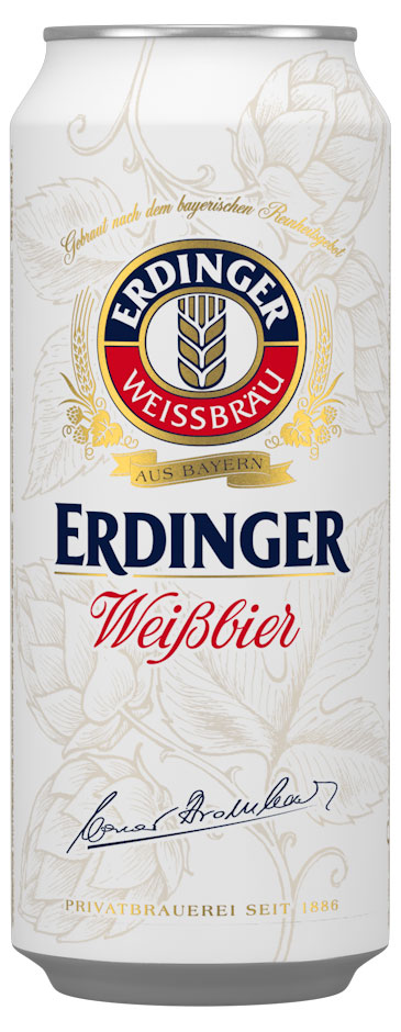 Erdinger Weissbrau | Пиво Erdinger Weissbrau светлое фильтрованное 5,3%, 500 мл