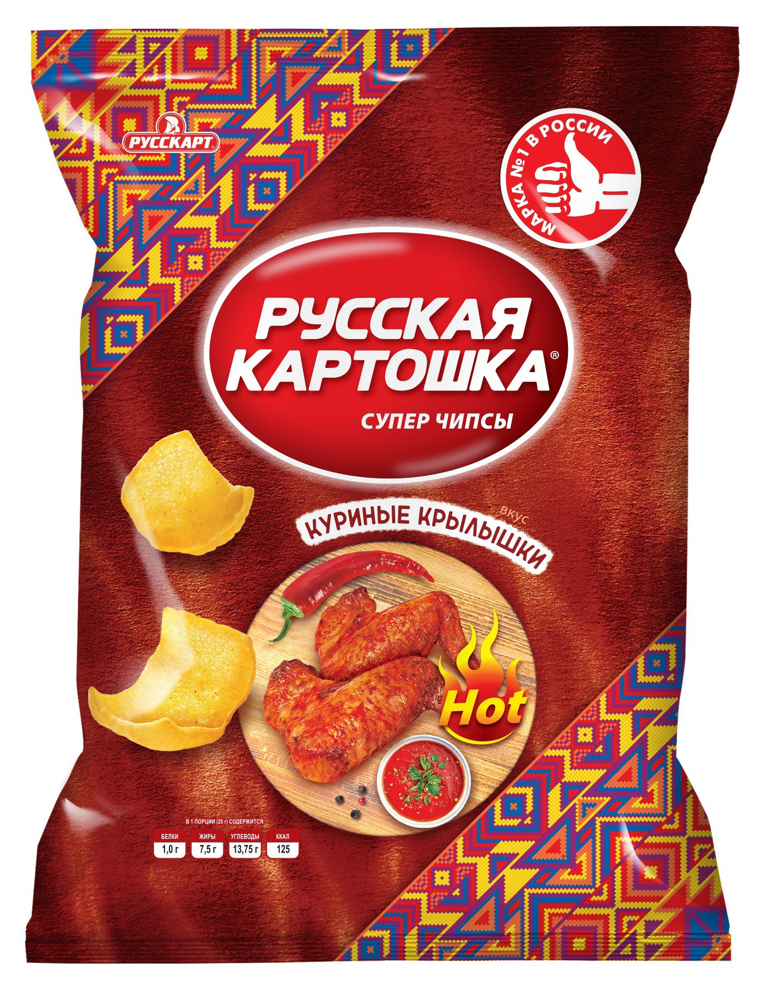 Чипсы картофельные «Русская картошка» со вкусом куриных крылышек, 105 г