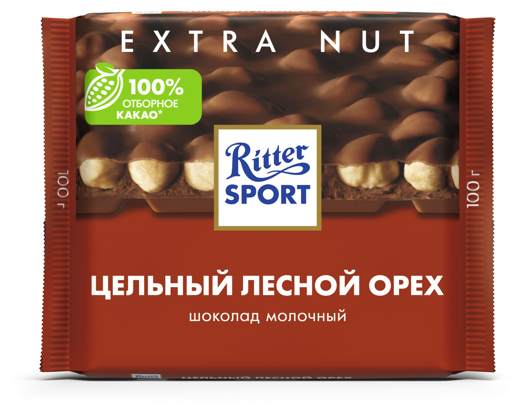 Шоколад Ritter Sport молочный с цельным лесным орехом, 100 г