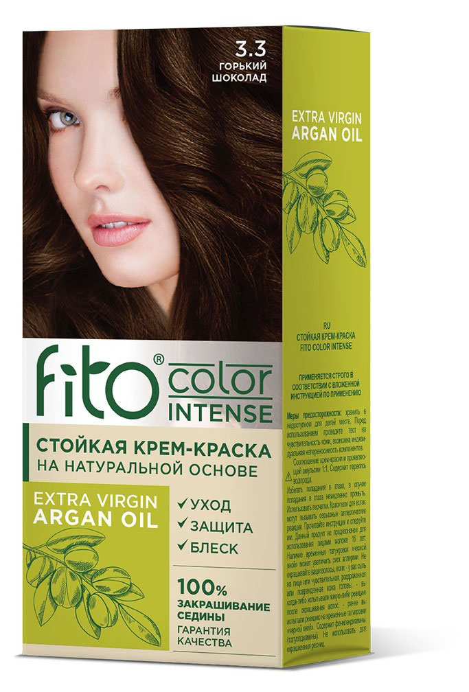 Крем-краска для волос «Фитокосметик» Fito Color Intense тон 3.3 Горький шоколад, 115 мл