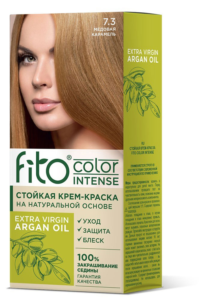 Крем-краска для волос «Фитокосметик» Fito Color Intense тон 7.3 Медовая карамель, 115 мл