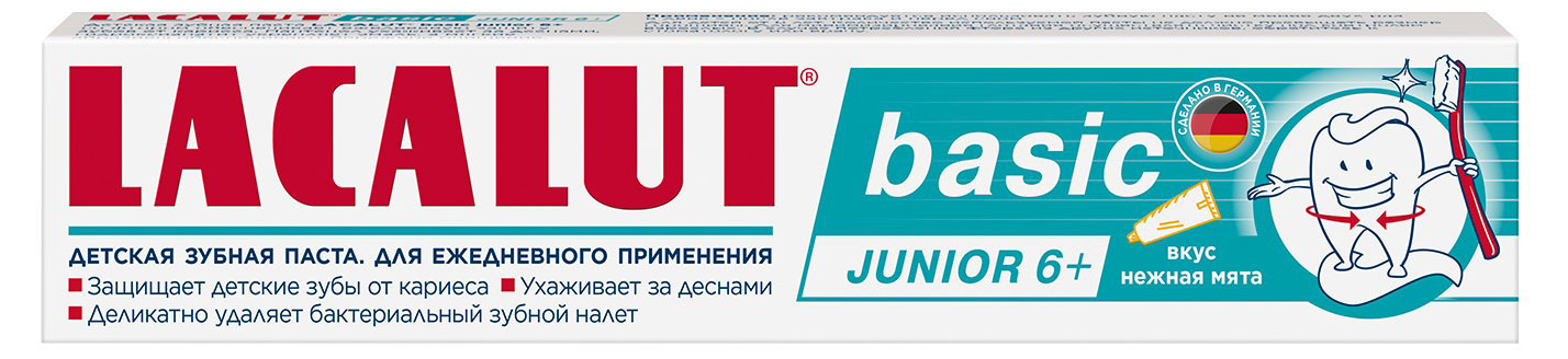 Зубная паста Lacalut Basic Junior 6+ лет, 60 г