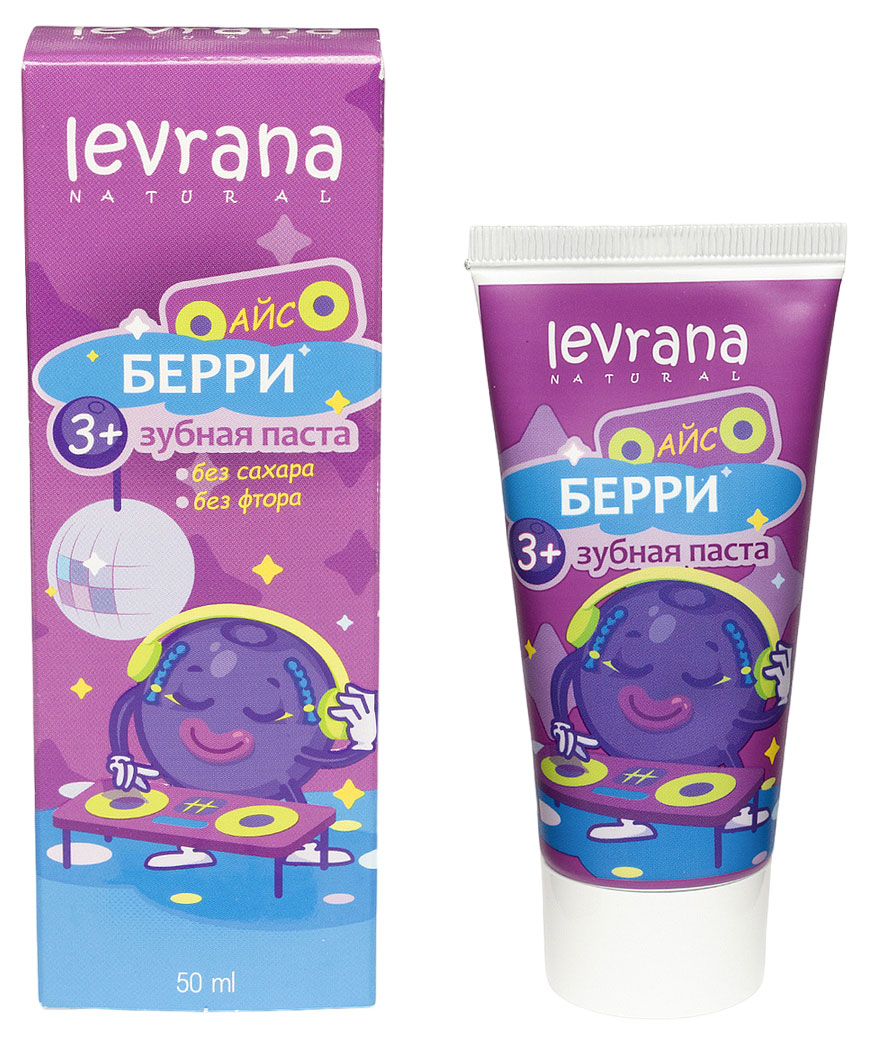 Детская зубная паста Levrana со вкусом черники и мяты 3+, 50 мл