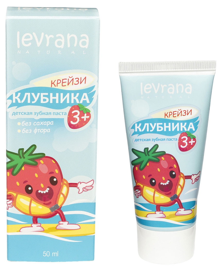 Детская зубная паста Levrana со вкусом клубники 3+, 50 мл