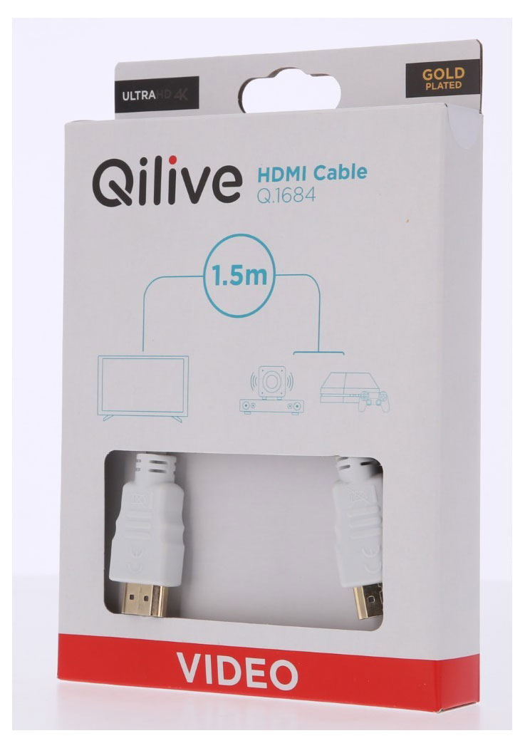 Кабель Qilive HDMI белый, 1,5 м