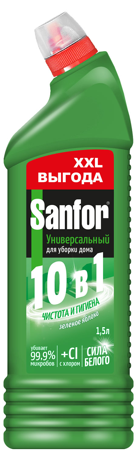 Sanfor | Средство санитарно-гигиеническое Sanfor Универсал Зеленое яблоко, 1500 мл