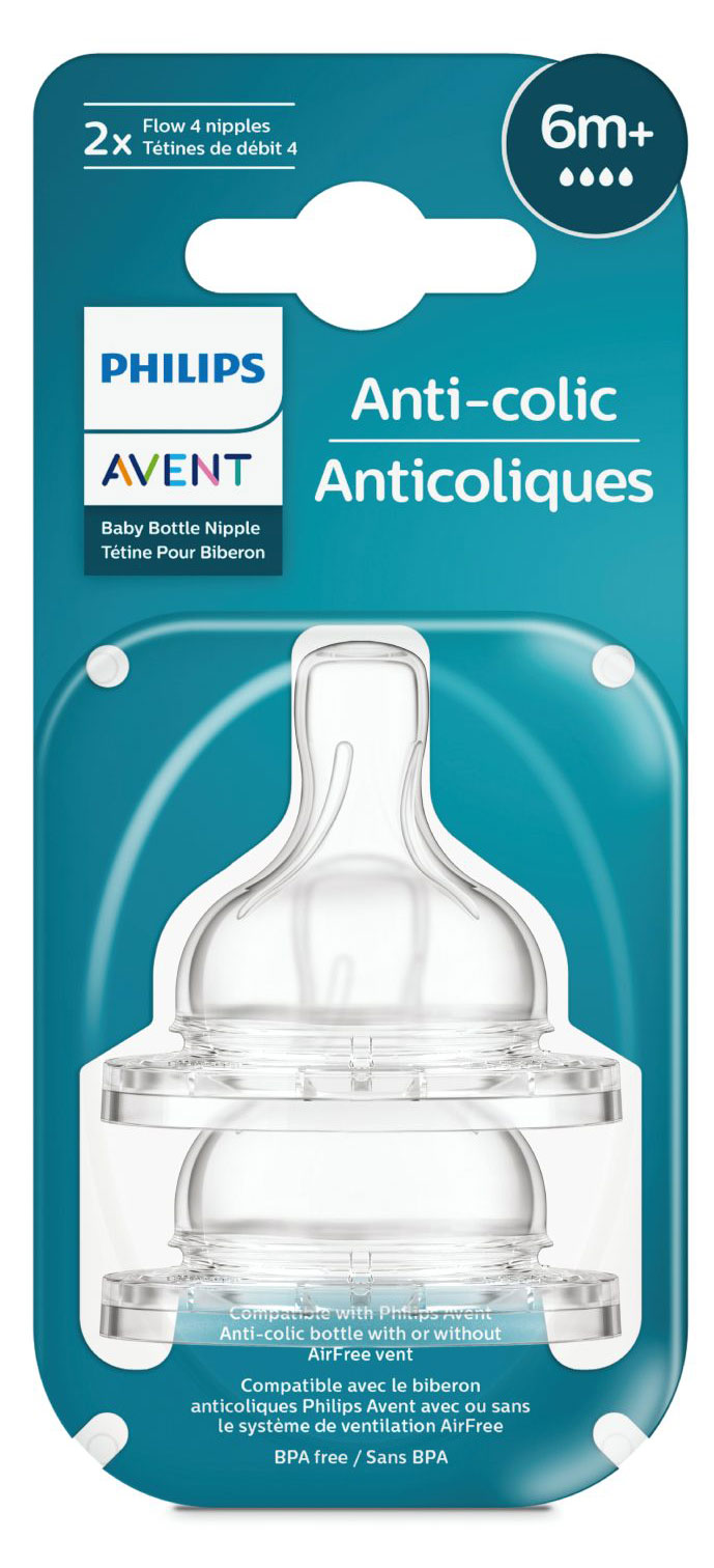 Соска Philips Avent с быстрым потоком Philips Avent Anti-colic 6 мес.+, 2 шт