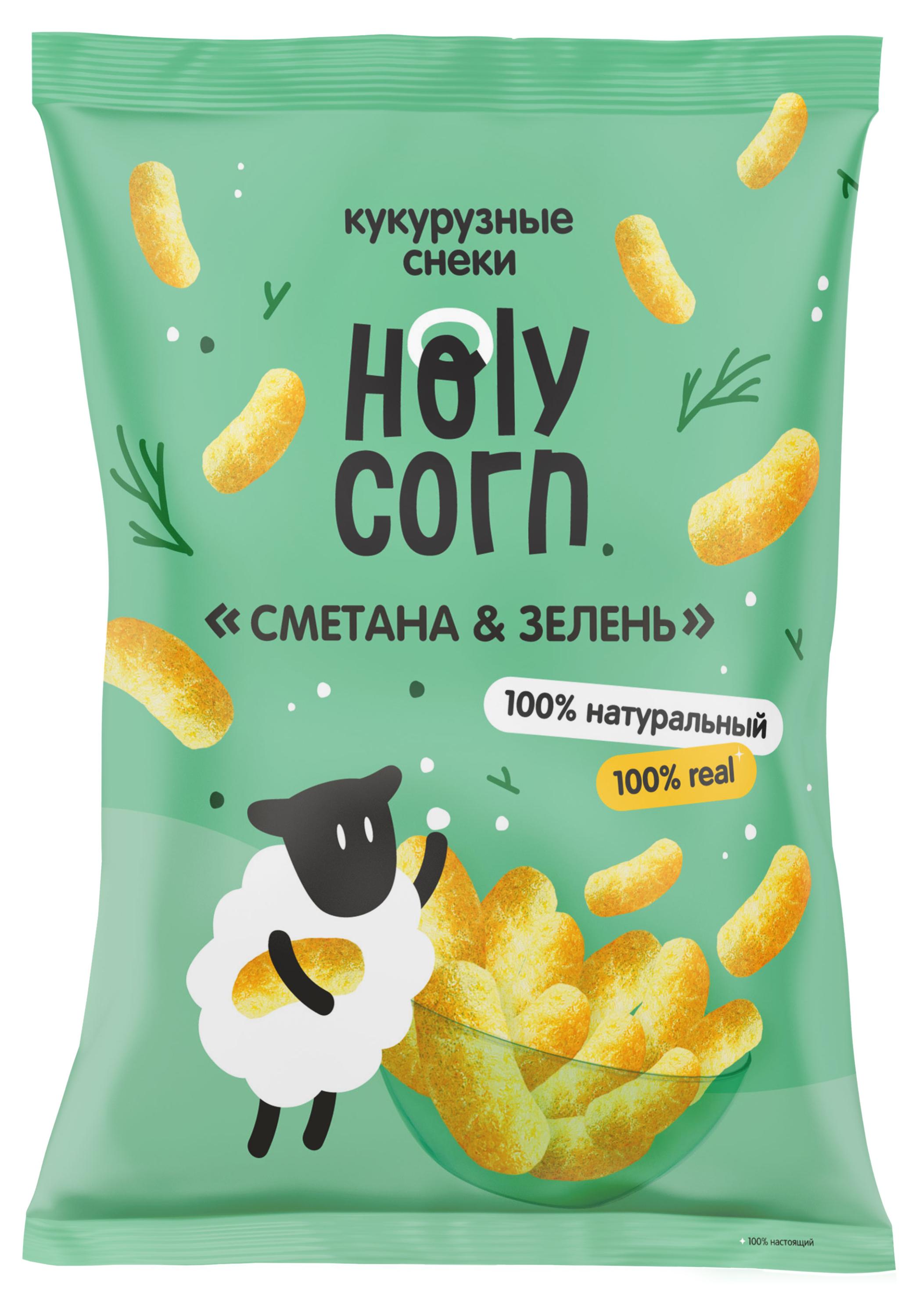 

Кукурузные снеки Holy Corn Сметана и зелень, 50 г