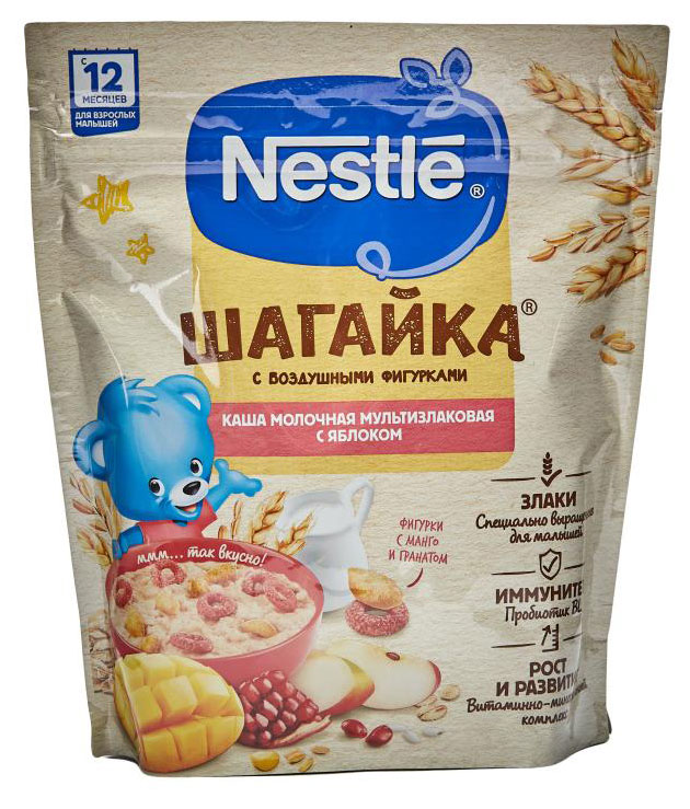 Каша молочная Nestle мультизлаковая яблоко манго гранат, 190 г