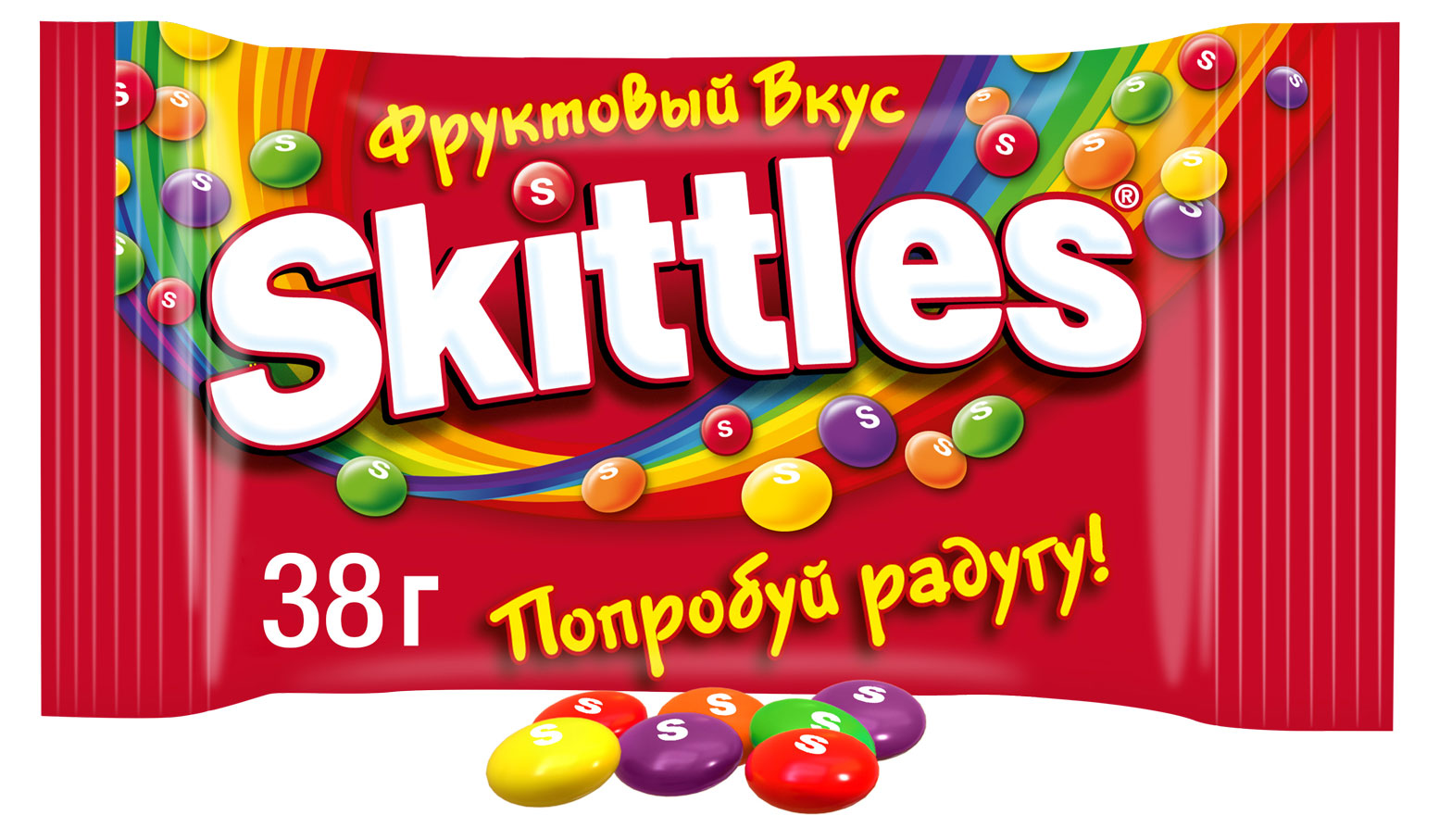 Драже Skittles в разноцветной сахарной глазури, 38 г