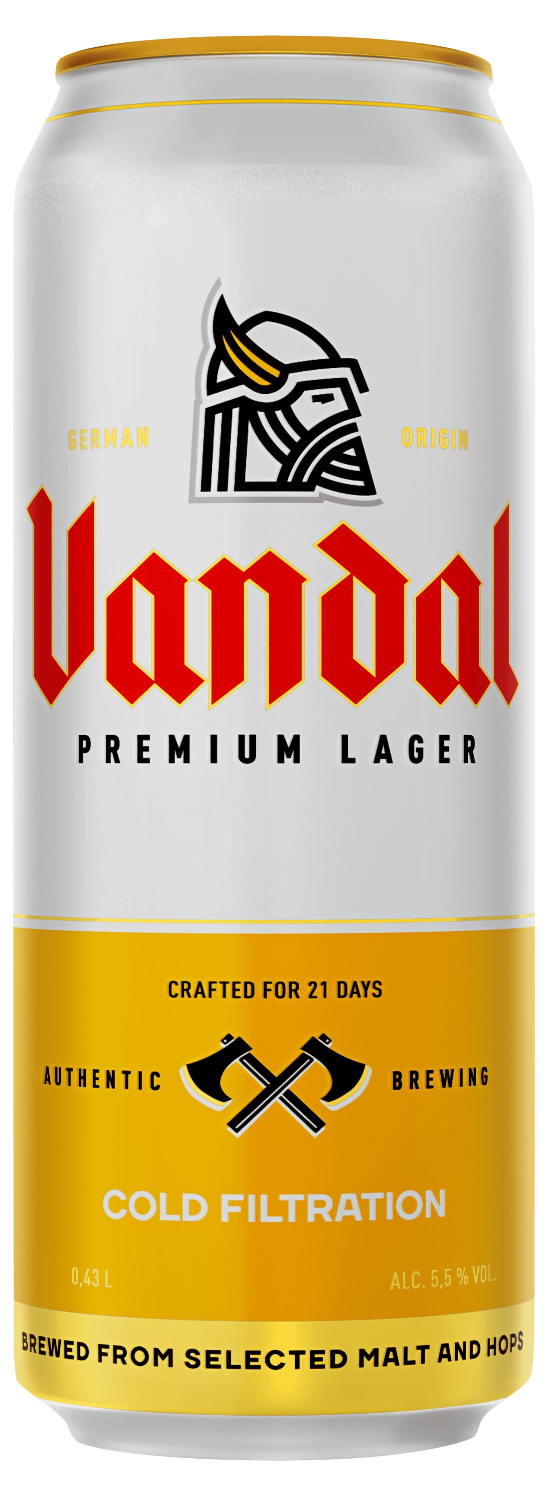 

Пиво светлое Vandal 5,5%, 430 мл