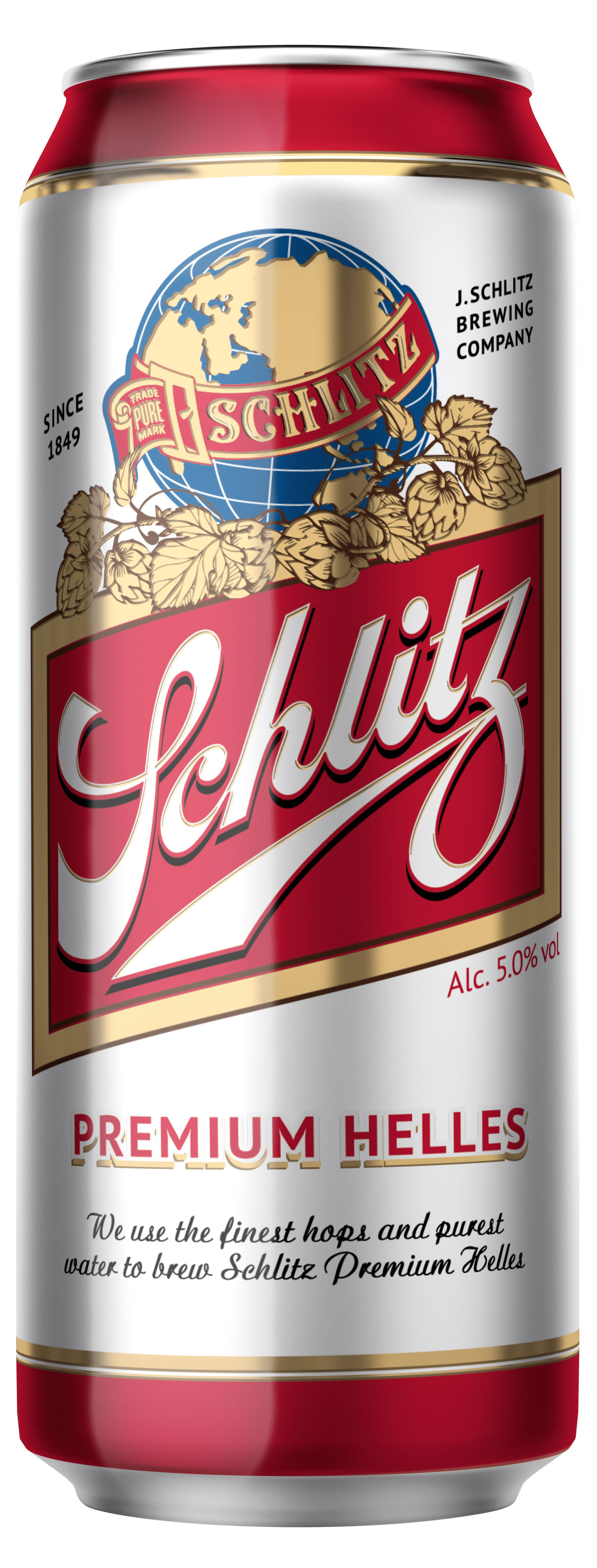 Пиво светлое Schlitz Premium Helles фильтрованное 5%, 430 мл