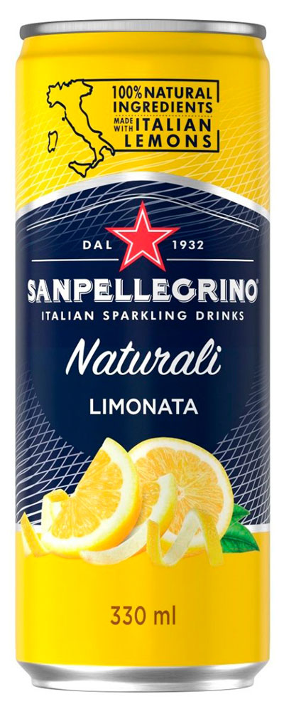 Напиток газированный Sanpellegrino Limonata с соком лимона, 0,33 л