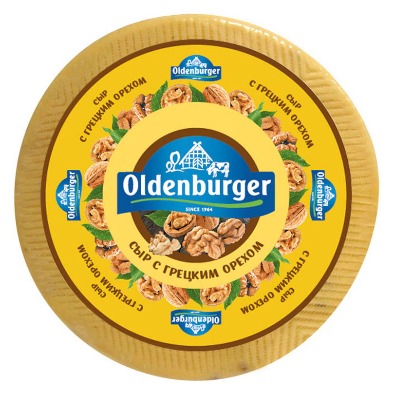 Сыр полутвердый Oldenburger с грецким орехом 50% БЗМЖ, вес