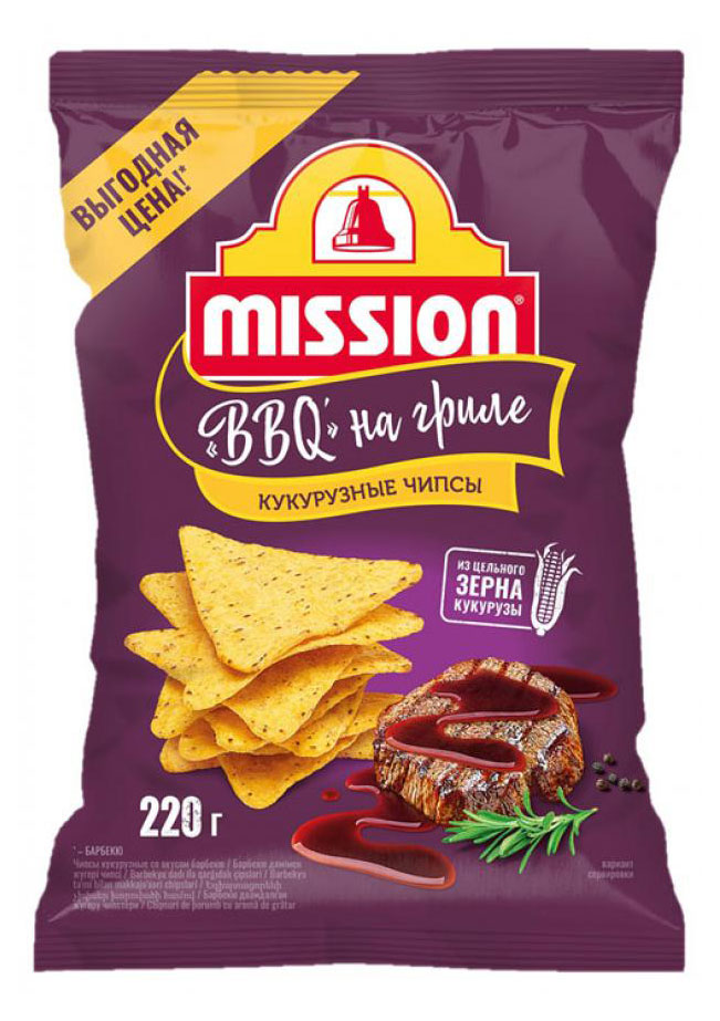 Mission | Чипсы кукурузные Mission BBQ на гриле, 220 г