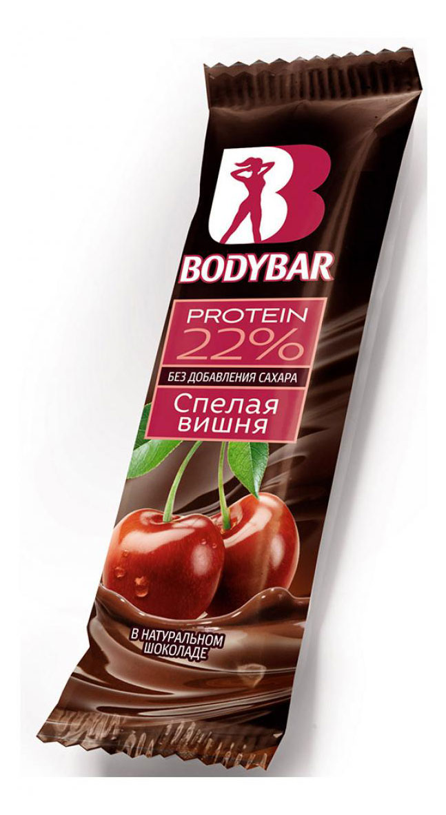 Bodybar | Батончик Bodybar Protein 22% вишня в горьком шоколаде, 50 г