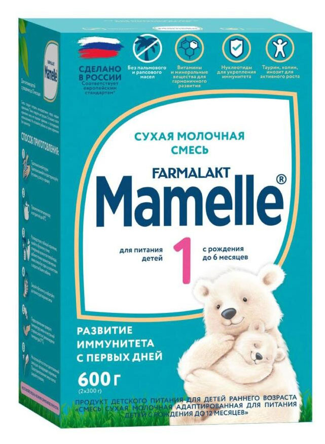 Смесь сухая молочная Mamelle 1 для питания детей с рождения до 6 месяцев, 600 г