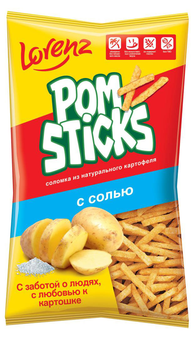 Чипсы картофельные Pomsticks соломкой с солью, 200 г