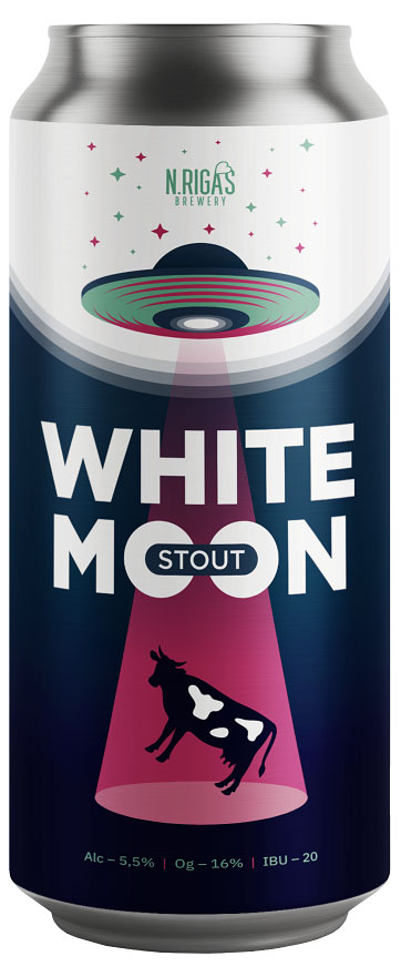 Пивной напиток New Riga's Brewery White Moon Staut 5,5%, 0,45 л