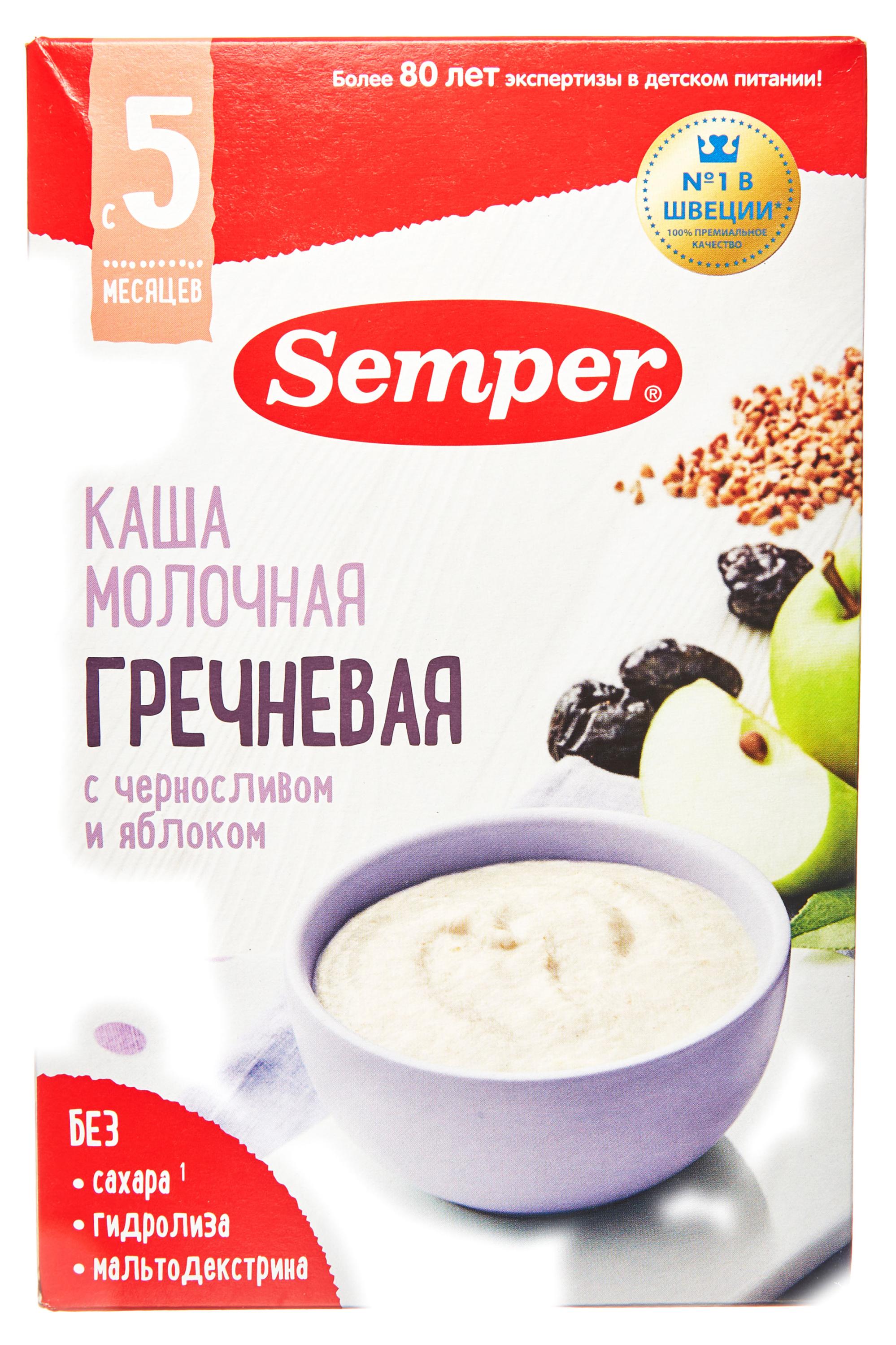 Каша молочная Semper Гречневая с черносливом и яблоком с 5 мес., 180 г