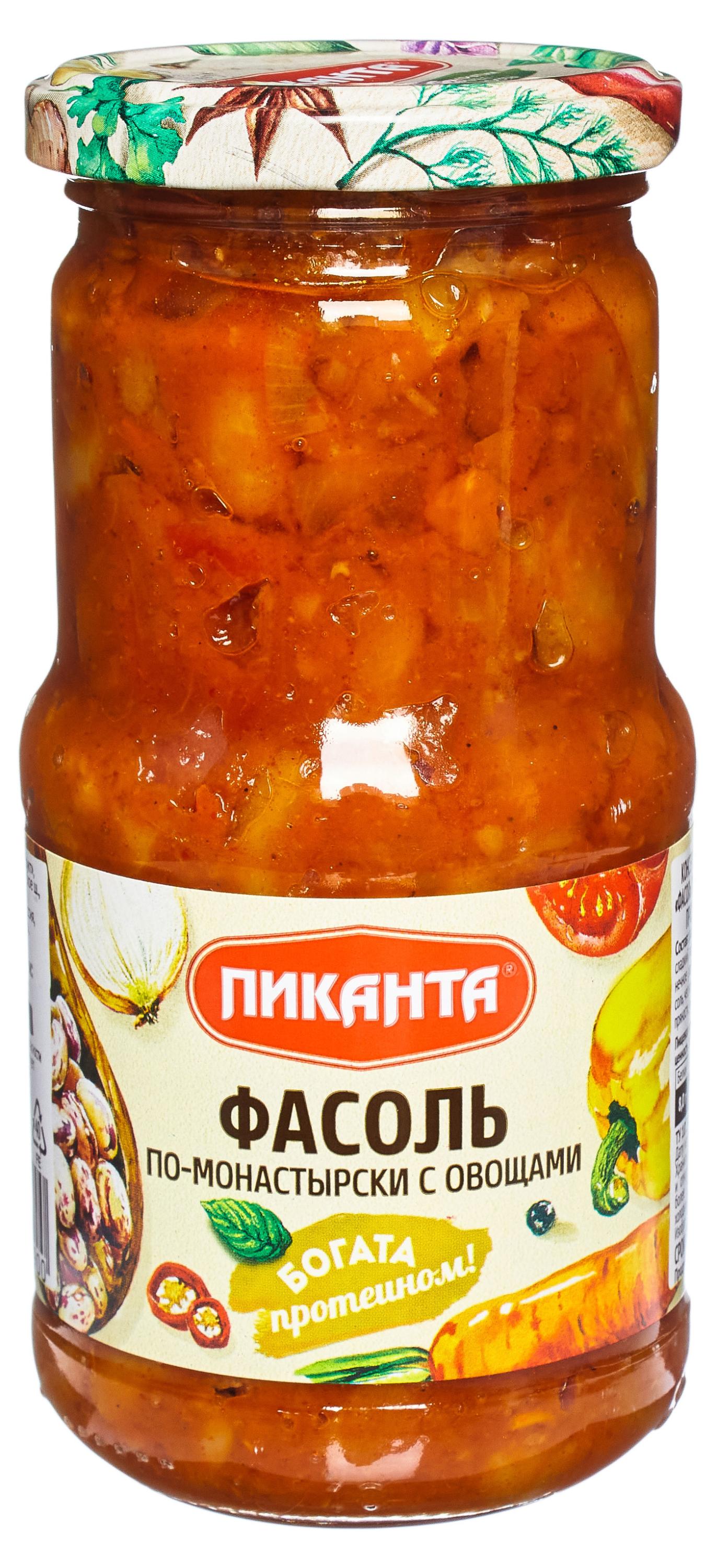 Пиканта | Фасоль «Пиканта» по-монастырски с овощами, 470 г