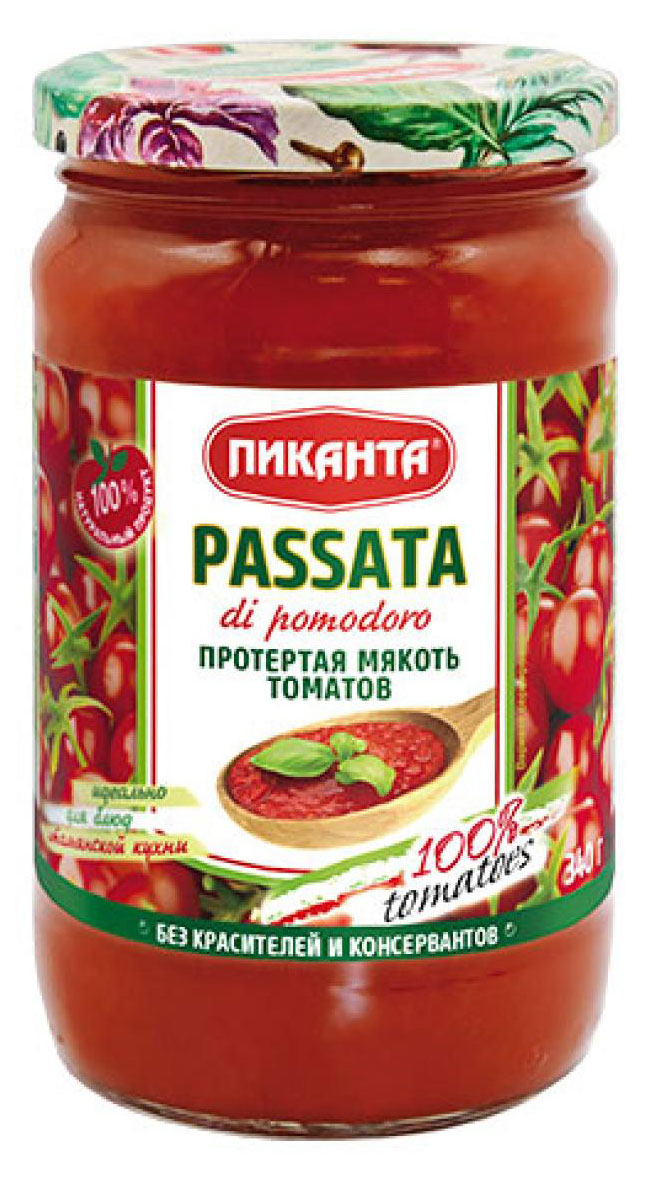 Пиканта | Протертая мякоть томатов Пиканта Passata di Pomodoro, 340 г