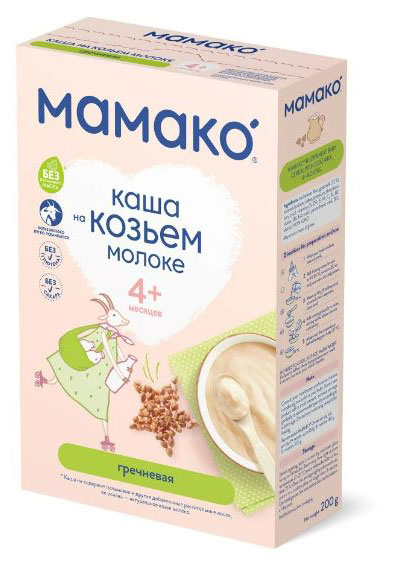 Каша «Мамако» гречневая на козьем молоке 4 мес., 200 г