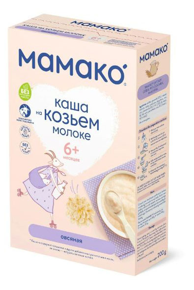 Каша «Мамако» овсяная на козьем молоке 6 мес., 200 г