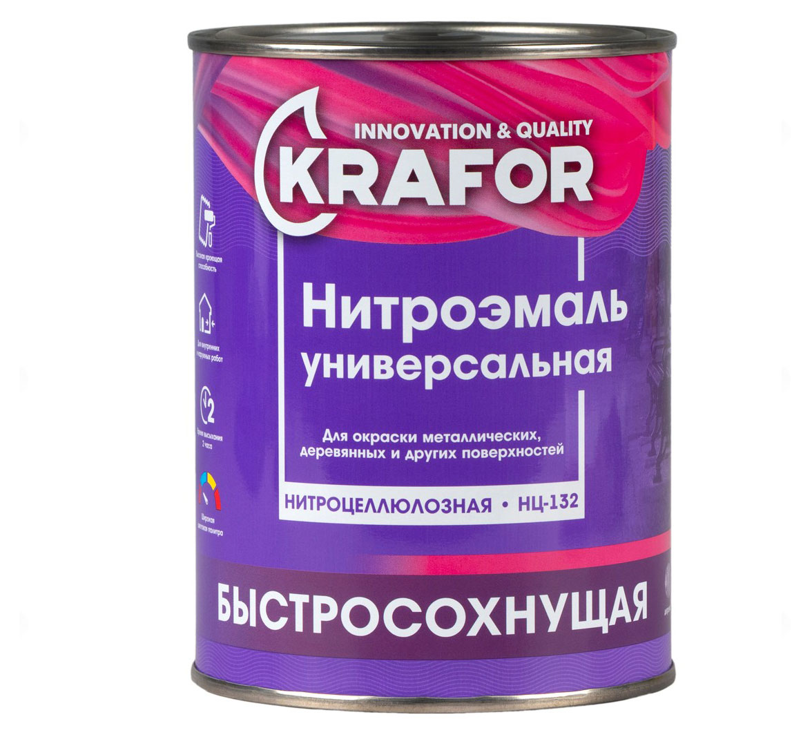 KRAFOR | Нитроэмаль KRAFOR НЦ-132 желтая, 700 г