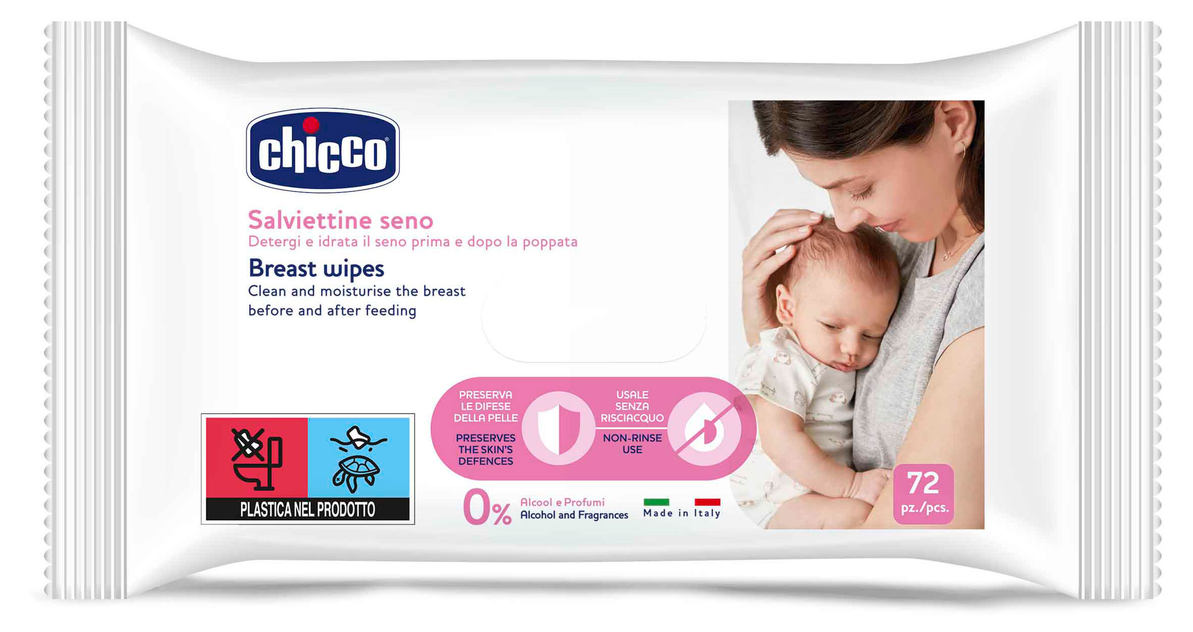 Салфетки для груди Chicco Очищающие, 72 шт