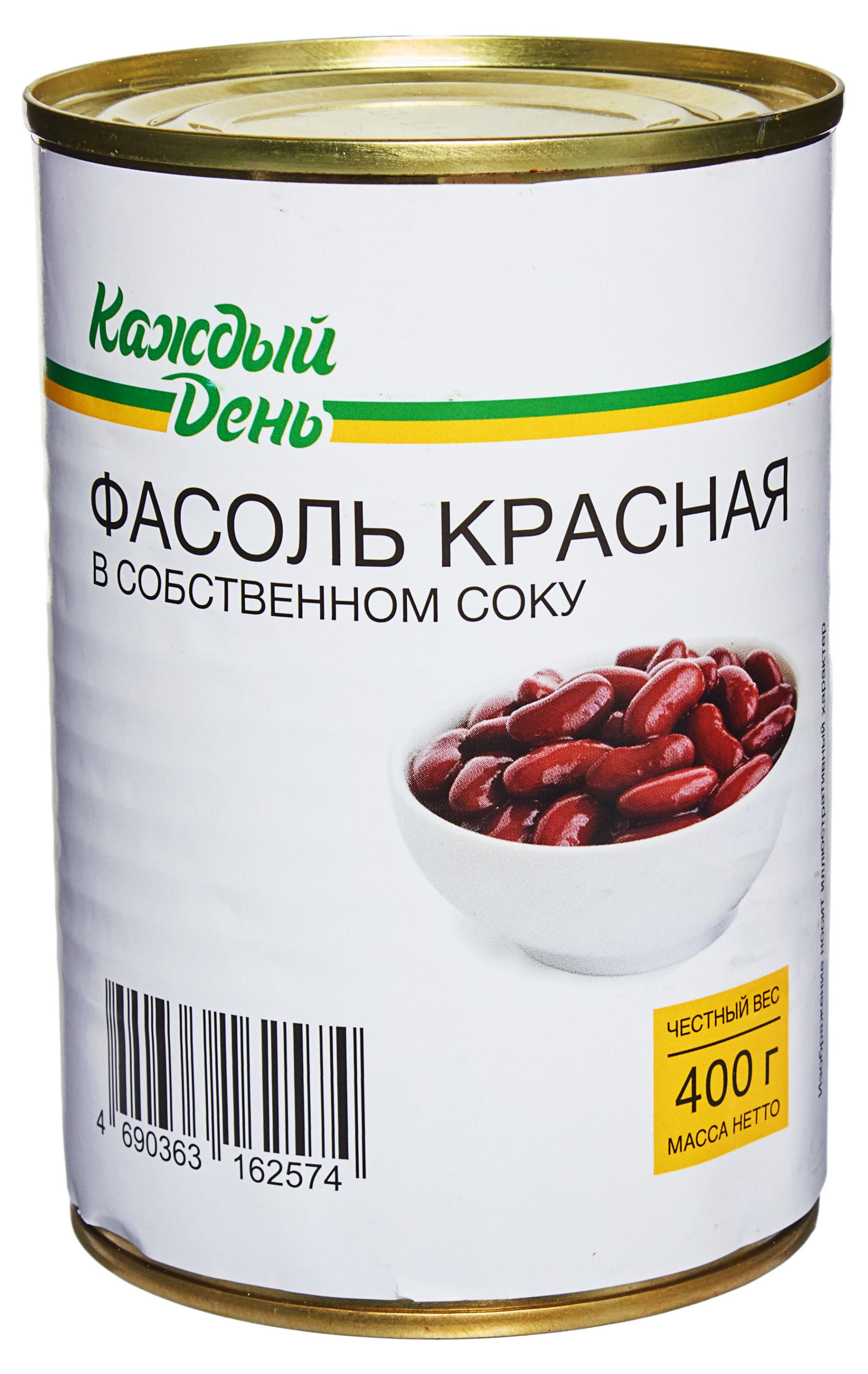 Фасоль красная «Каждый день» в собственном соку, 400 г