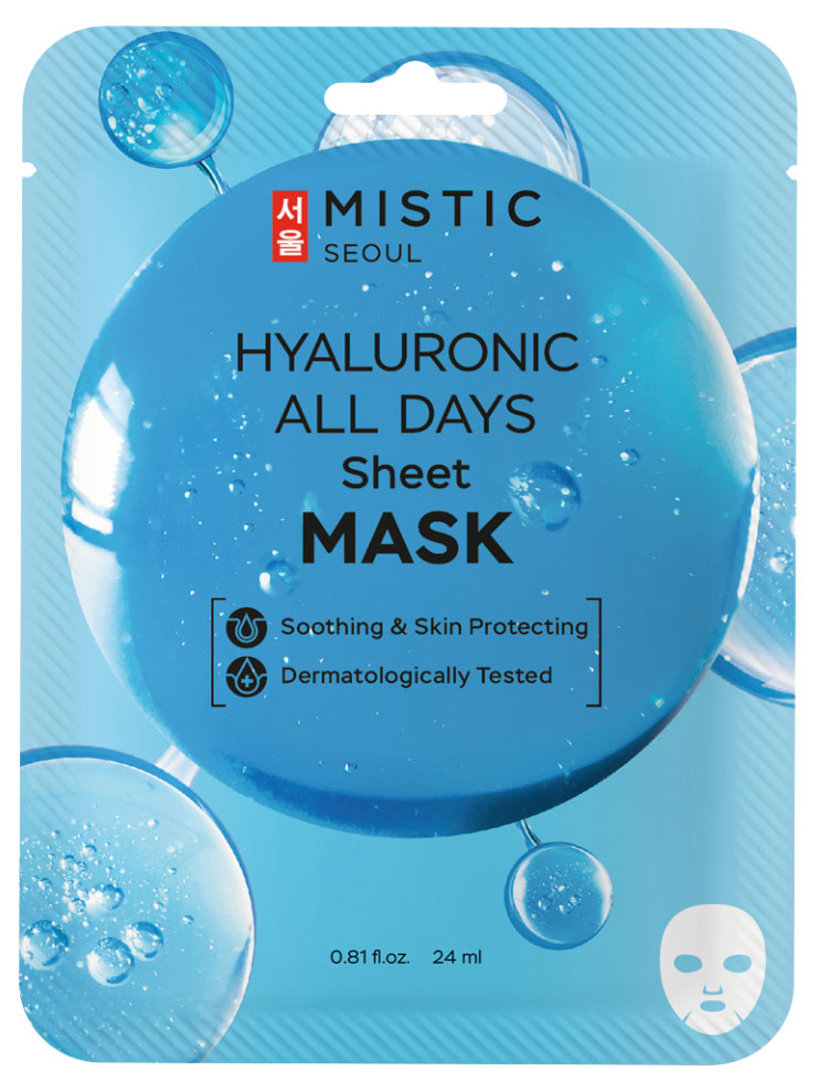 MISTIC | Маска тканевая для лица MISTIC ALL DAYS с гиалуроновой кислотой, 24 мл