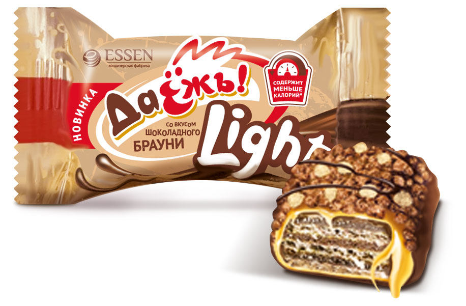 Конфеты «ДАЕЖЪ» Light со вкусом шоколадного брауни, вес