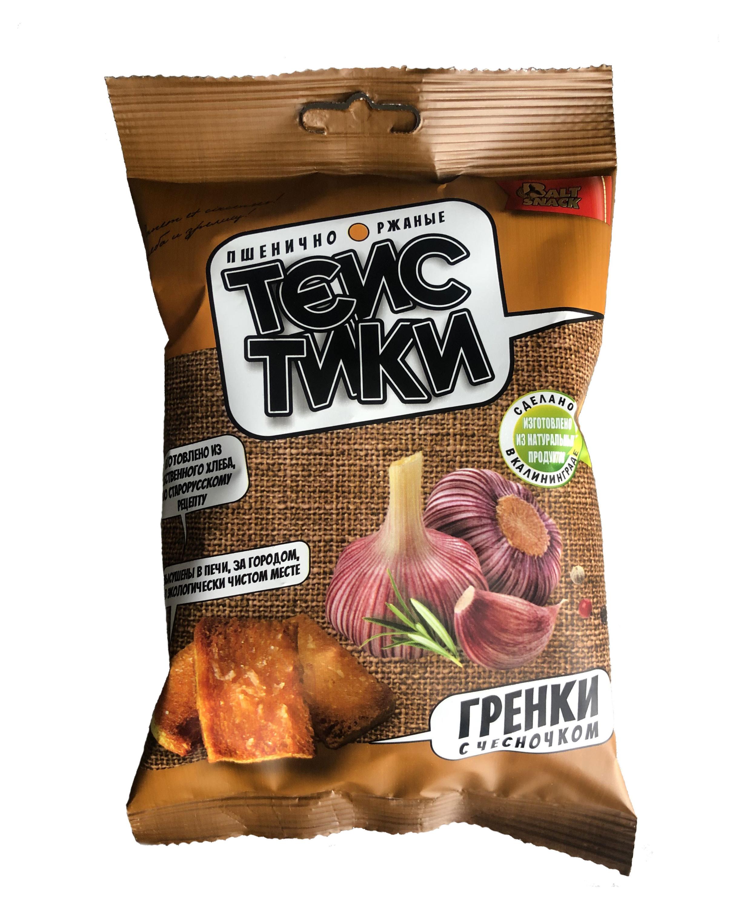 

Гренки Тейстики с чесноком, 100 г