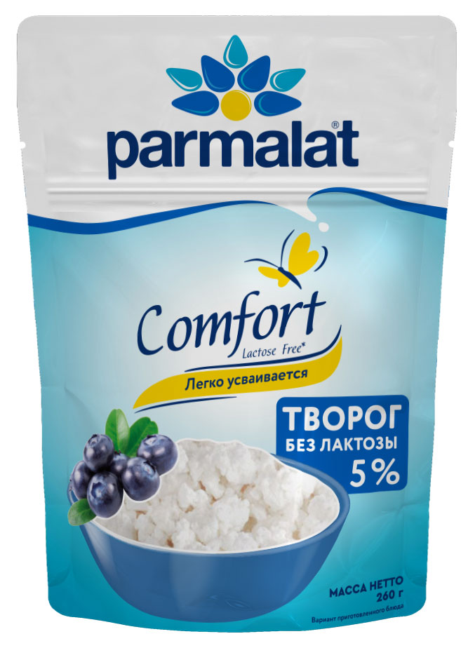 Творог Parmalat Comfort Рассыпчатый без лактозы 5%, 260 г