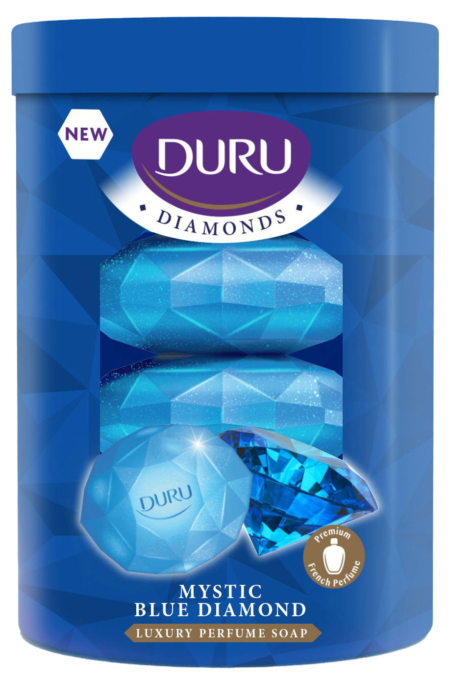 Мыло кусковое Duru Diamonds Таинственный сапфир, 4х90 г