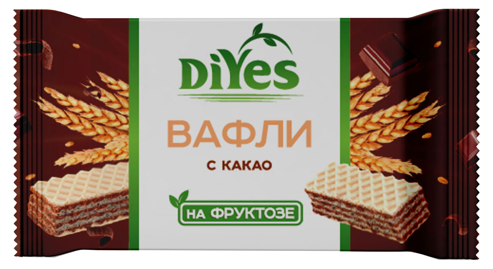 Вафли DiYes на фруктозе с какао, 85 г