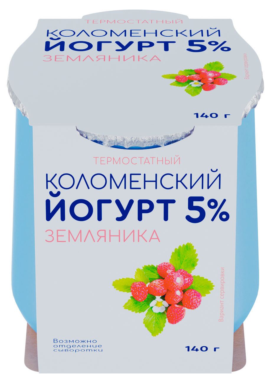 Йогурт «Коломенское» земляника 5%, 140 г