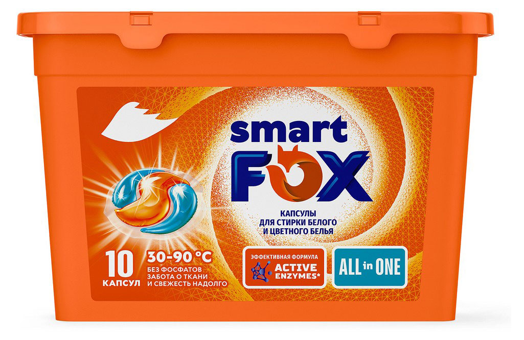 Smart Fox | Капсулы для стирки Smart Fox All in One, 10 шт