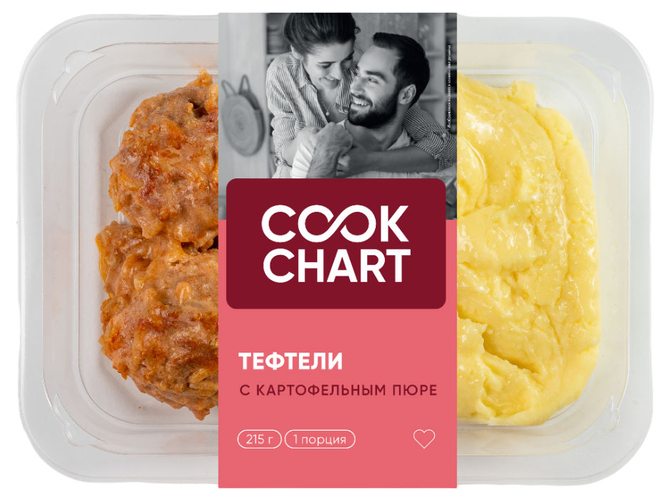 Тефтели Cook Chart по-домашнему с картофельным пюре, 215 г