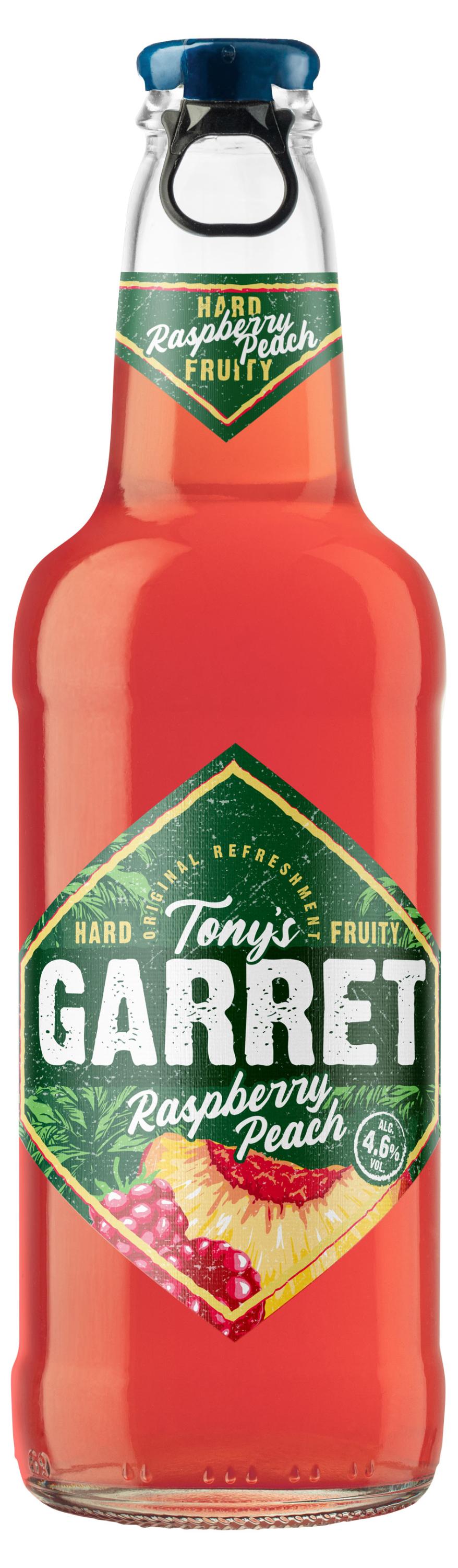 Tony's Garret | Пивной напиток Tony's Garret Hard Raspberry Peach, 400 мл