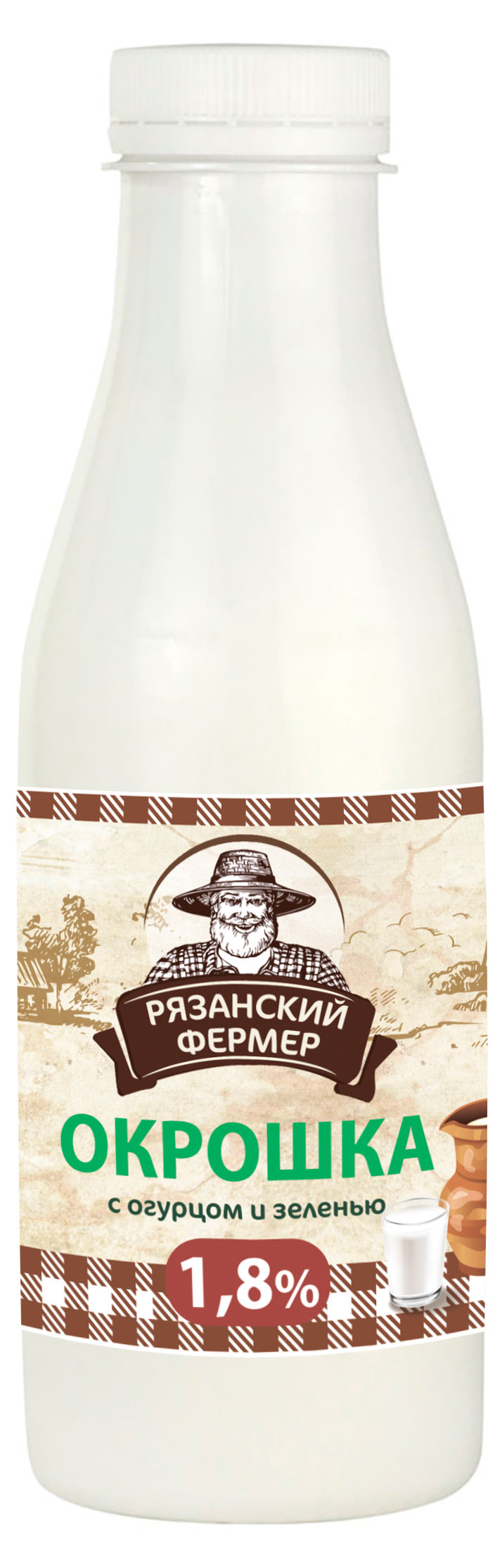 Рязанский Фермер | Окрошка «Рязанский Фермер» с огурцом и зеленью 1,8%, 500 мл