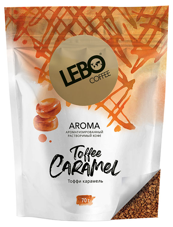 Кофе растворимый Lebo Toffee Caramel с ароматом карамели, 70 г