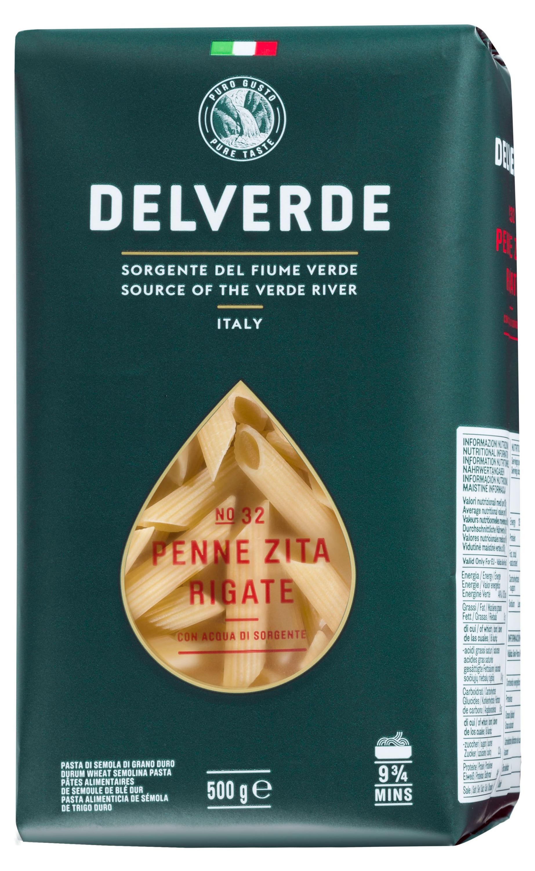 Delverde | Перья Delverde № 032 Пенне Зита Ригате, 500 г